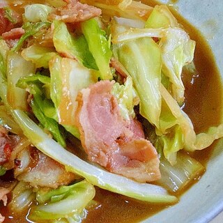 マヨ生姜味☆　「キャベツとベーコン炒め煮」